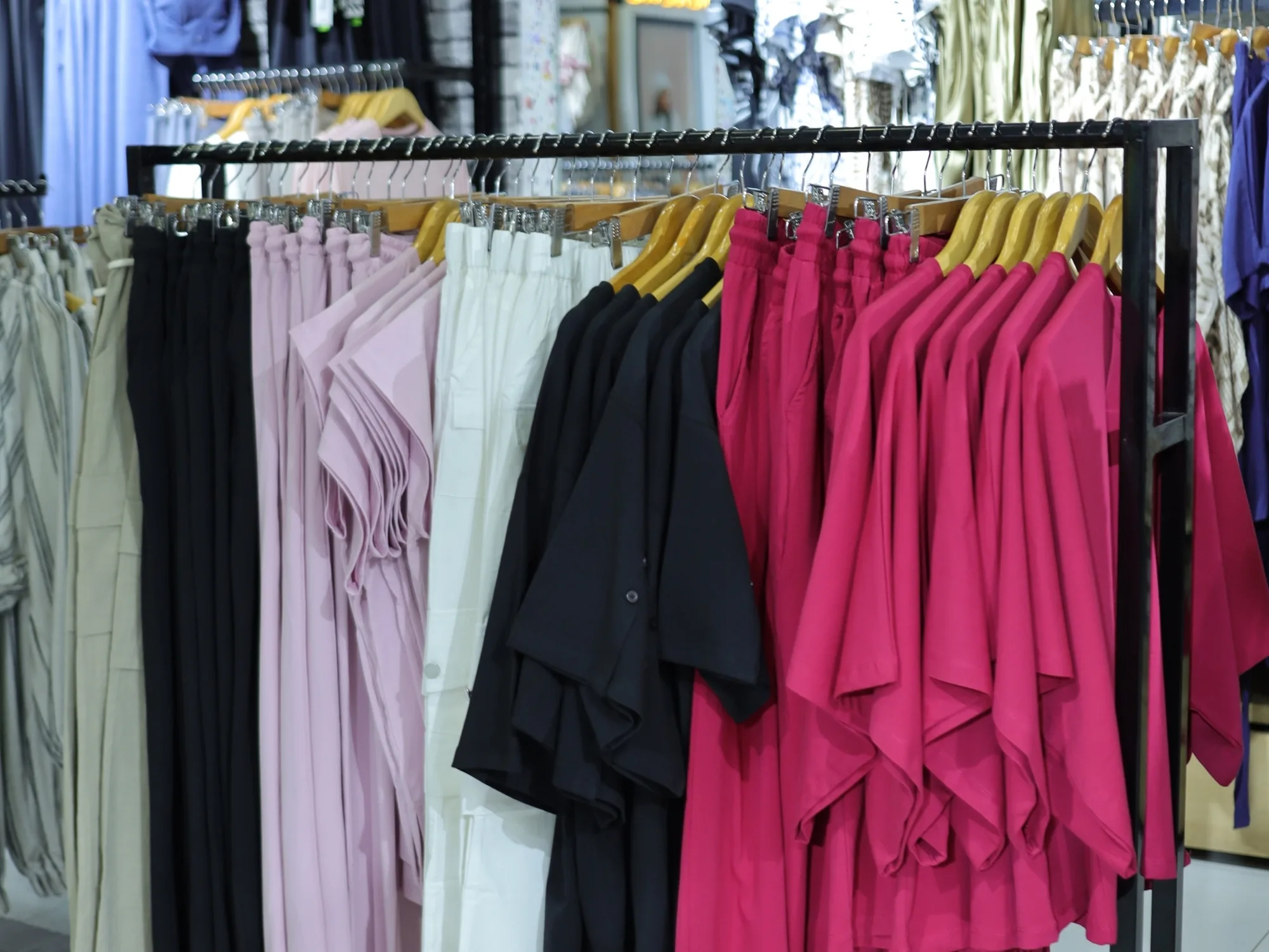 A colour run of womenswear at ONE, rose through to charcoal